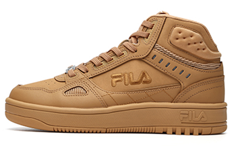 FILA Fila mid-top retro basketball shoes women's clay yellow