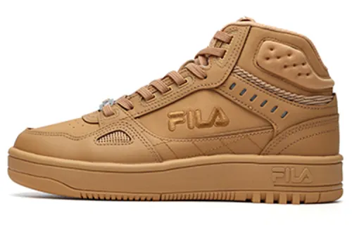 FILA Fila mid-top retro basketball shoes women's clay yellow