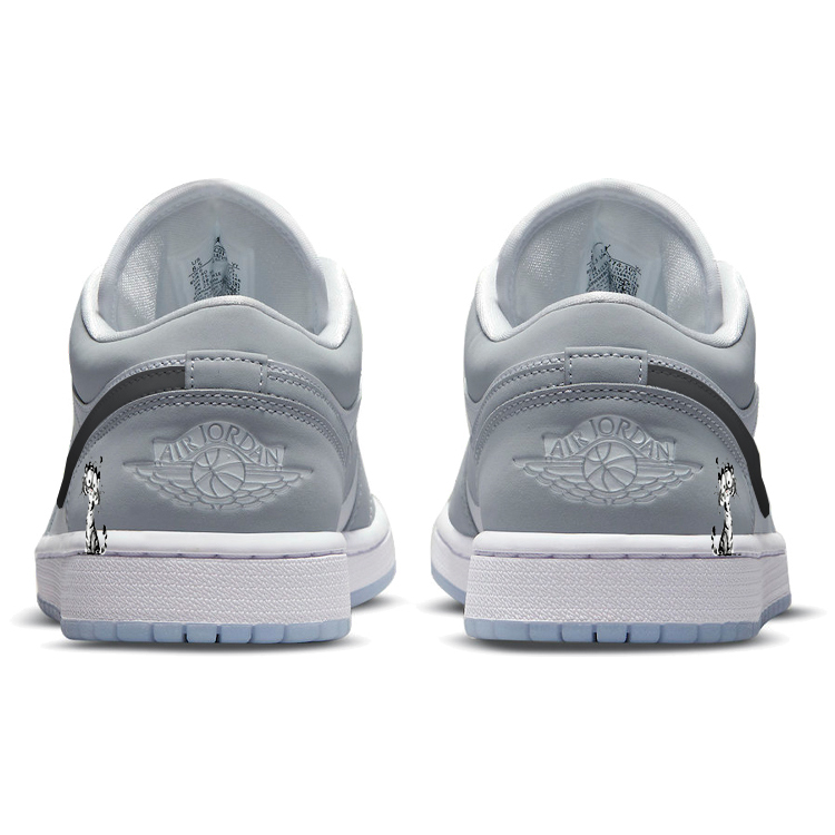 Jordan Air Jordan 1 Cushioning Slip Resistant Low top Vintage Basketball Shoes Women’s Gray White