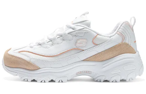 Skechers D'Lites 1.0 Textile, Cow Leather Abrasion Resistant Support Height Increasing Low top Chunky Sneakers