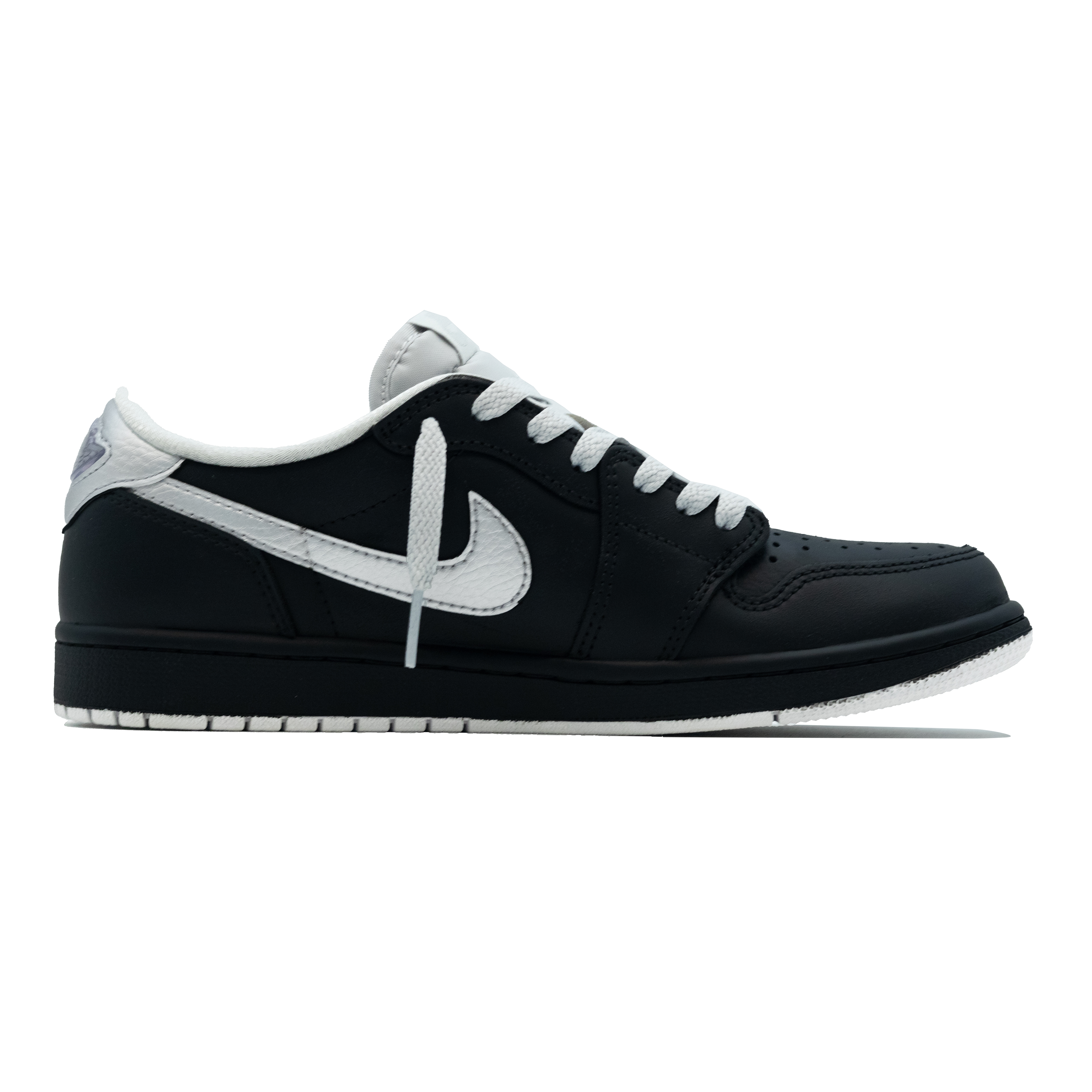 Jordan Air Jordan 1 Abrasion Resistant Abrasion Resistant Low top Vintage Basketball Shoes Unisex Black Silver