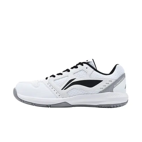 Li Ning Light Feather Slip Resistant Abrasion Resistant Low top Badminton Shoes Unisex White Black