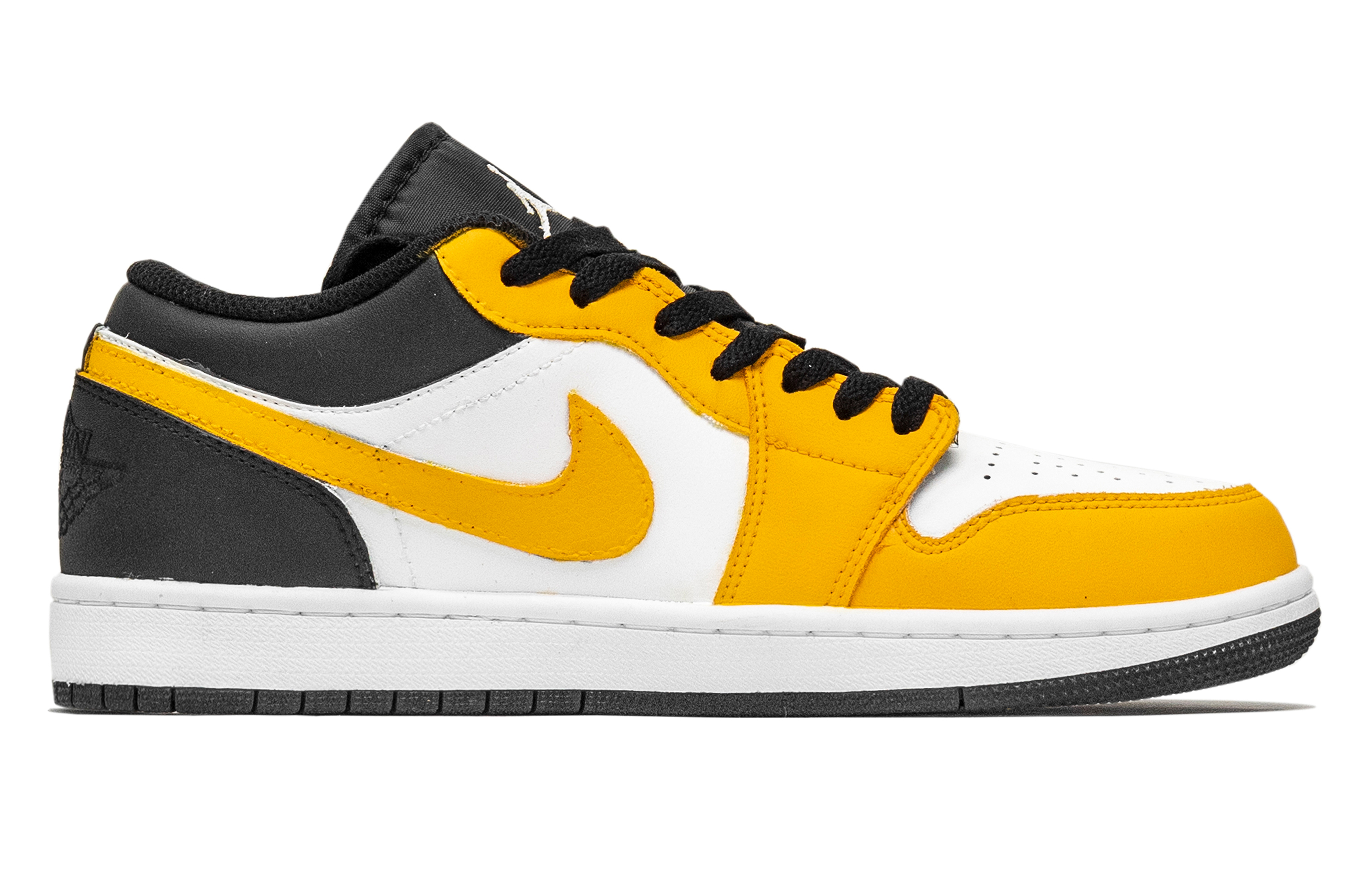 Jordan Air Jordan 1 Cushioning Low top Vintage Basketball Shoes Unisex Yellow White Black