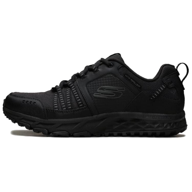 Skechers Escape Plan Textile, Leather Low top Mountaineering Hiking Shoes Men's Black