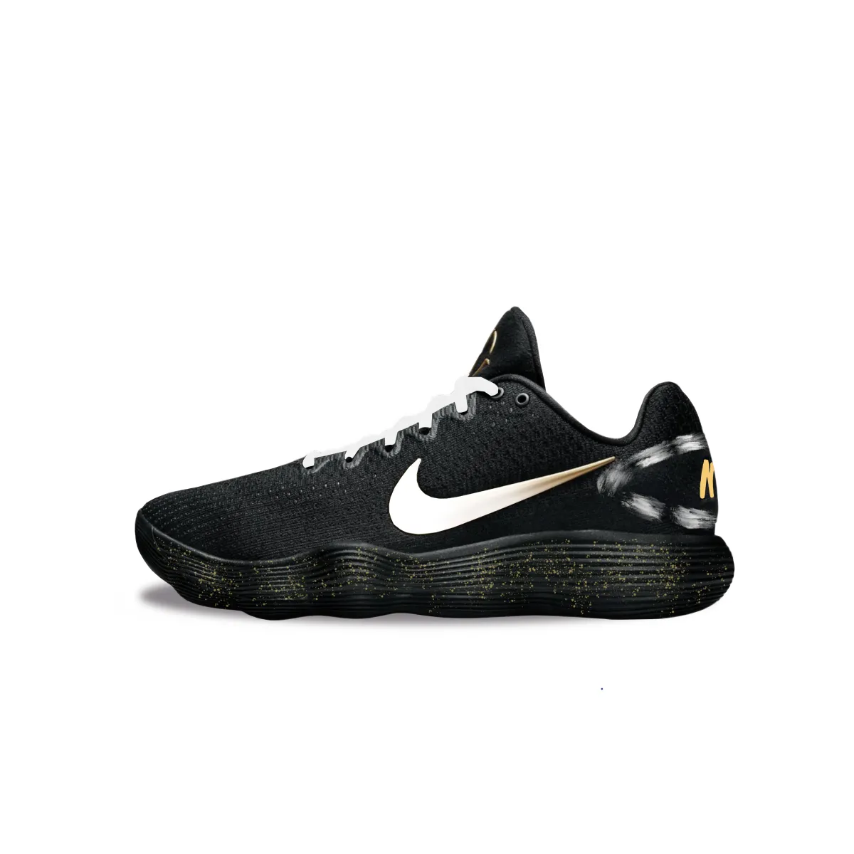 Nike Hyperdunk 2017 Abrasion Resistant Low top Basketball Shoes Men's Black Gold