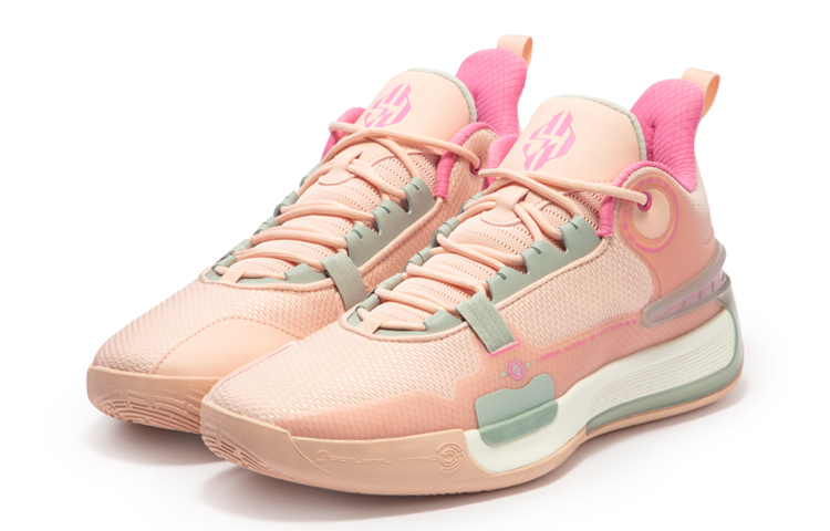 361° Comfortable Cushioning Abrasion Resistant Slip Resistant Low top Basketball Shoes Men’s Soft Pink/Mint Gray Green