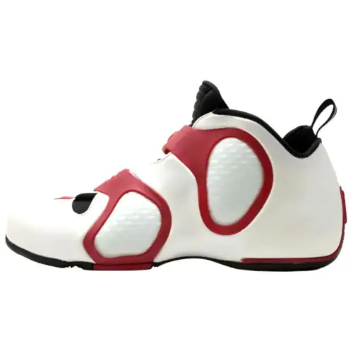 Nike Air Flightposite 3 versatile, comfortable, wear-resistant, mid-top basketball shoes, men's, white and red