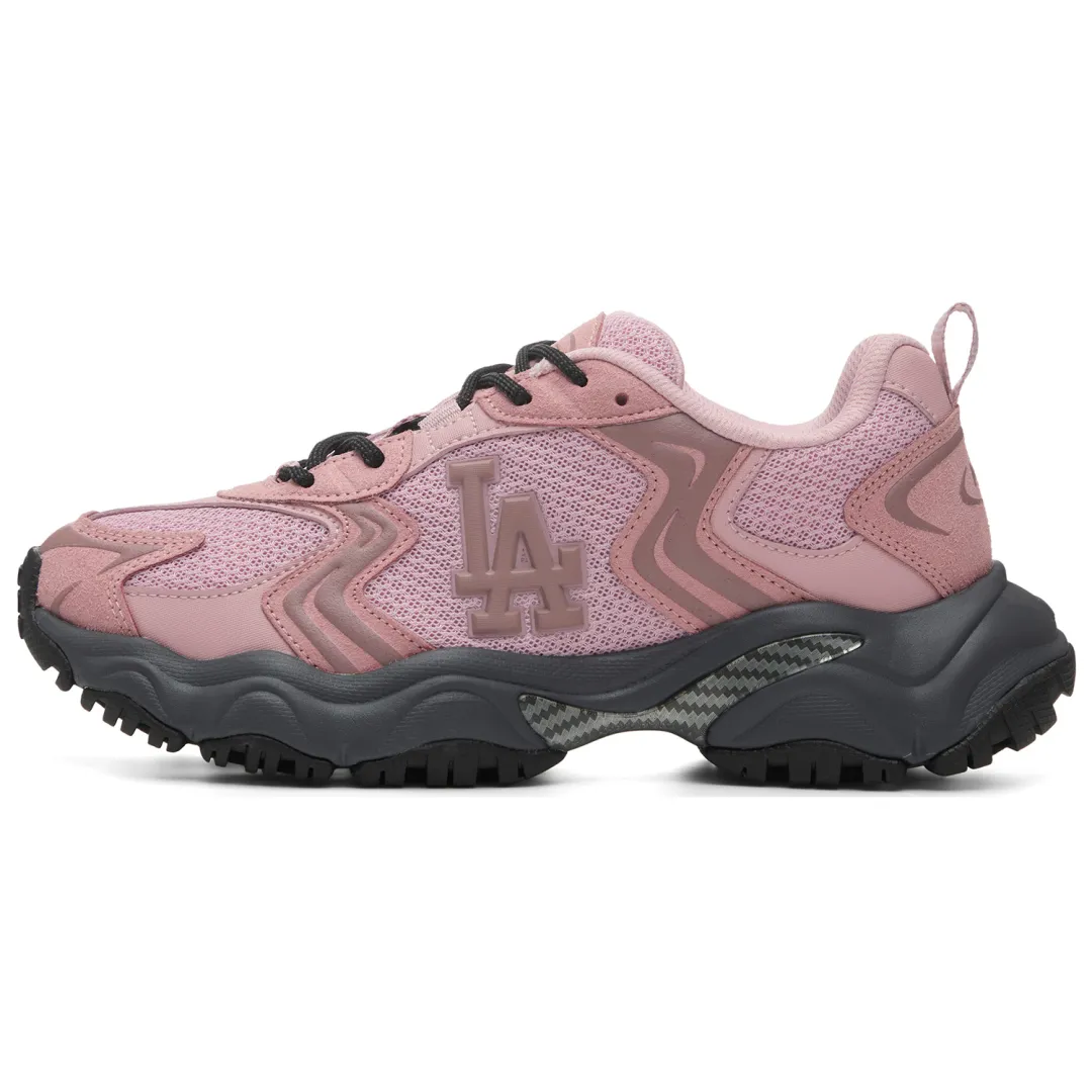 MLB Los Angeles Dodgers Textile, Synthetic Leather Breathable Lightweight Height Increasing Low top Chunky Sneakers