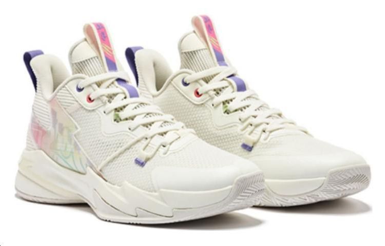 QIAODAN Broken Shadow 4.0 Basketball Shoes Men’s Low Top Ivory White