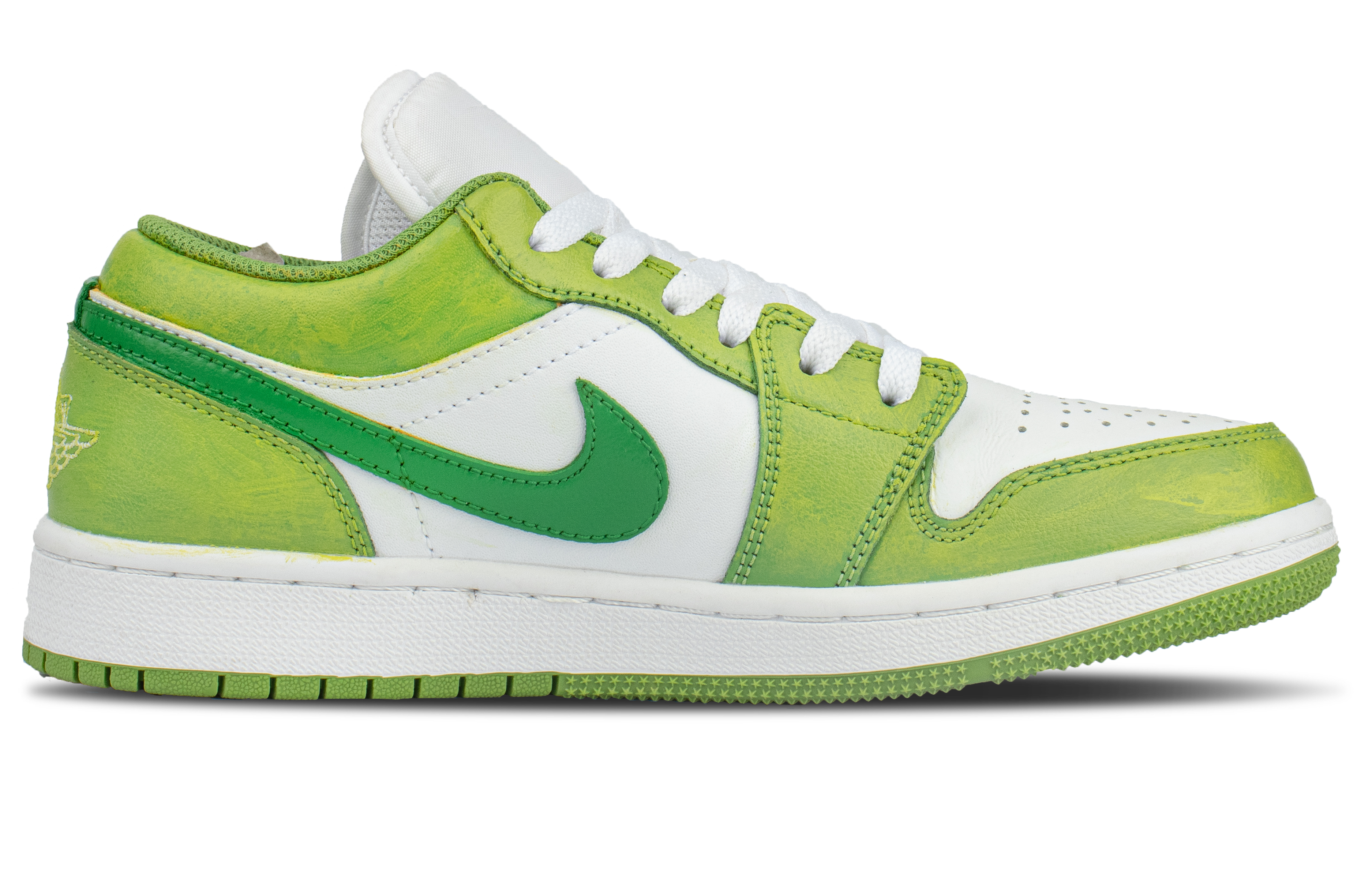 Jordan Air Jordan 1 Green Apple Abrasion Resistant Abrasion Resistant Low top Vintage Basketball Shoes Unisex