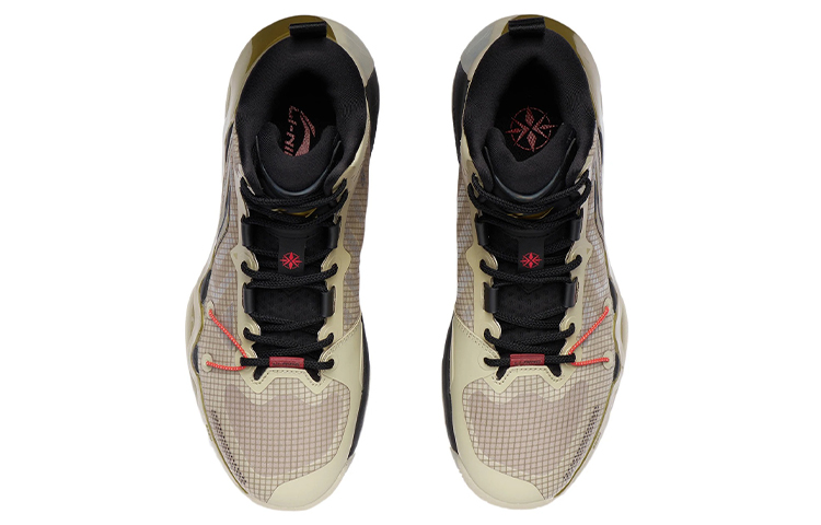 Li Ning Liren 2 Cushioning Slip Resistant Abrasion Resistant Mid top Basketball Shoes Men’s Gray Green
