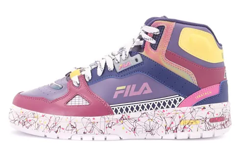 FILA FUSION Teratach Cushioning Mid top Vintage Basketball Shoes Women's Blue Purple