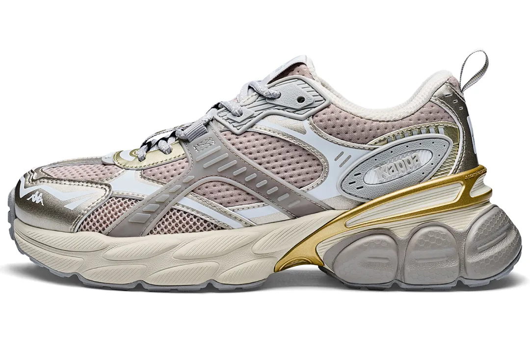 Kappa Back to Back Slip Resistant Abrasion Resistant Low top Chunky Sneakers Unisex Gold