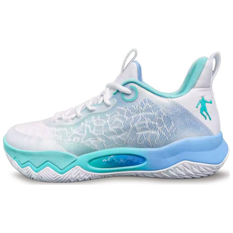 QIAODAN Wind Blade 4 TEAM Slip Resistant Slip Resistant Low top Basketball Shoes Men’s Blue White
