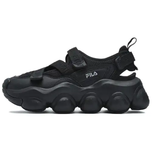 FILA FRAGOLA Cushioning Breathable Height Increasing Abrasion Resistant Lightweight Beach Sandals Women's Black