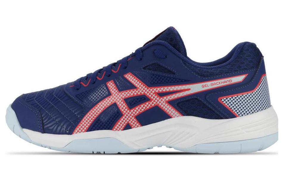 Asics Gel Backhand Gel Backhand Abrasion Resistant Breathable Low top Tennis Shoes Women's Blue Red