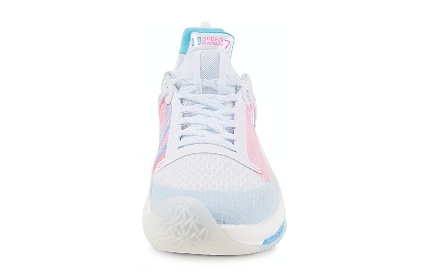 Li Ning Speed 7 Premium PE Abrasion Resistant Breathable Low top Basketball Shoes Men’s White Blue Pink