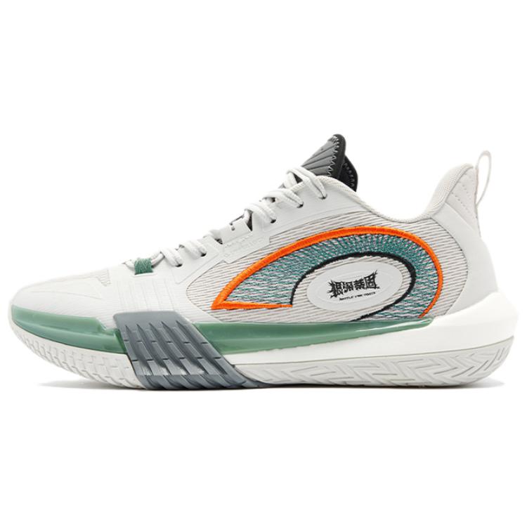QIAODAN Polished 7 Low top Basketball Shoes Men’s Gray Green