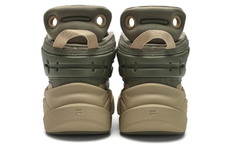 FILA FUSION THE MASH Comfortable Cushioning, Wear Resistant Mid top Vintage Basketball Shoes Men’s Green Yellow