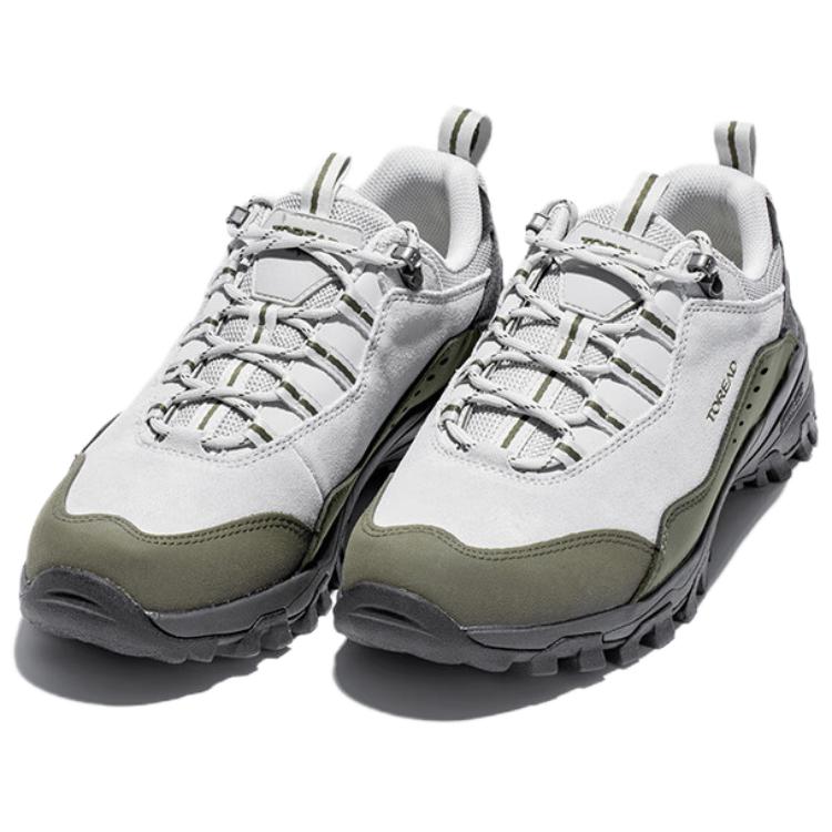 TOREAD Slip Resistant Abrasion Resistant Low top Hiking Shoes Men’s Gray Green