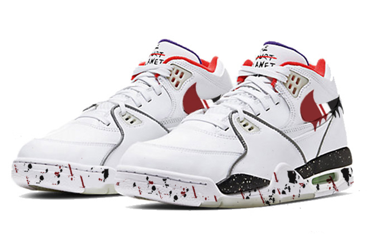 Nike Air Flight 89 Mid top Vintage Basketball Shoes Men’s White Red Black