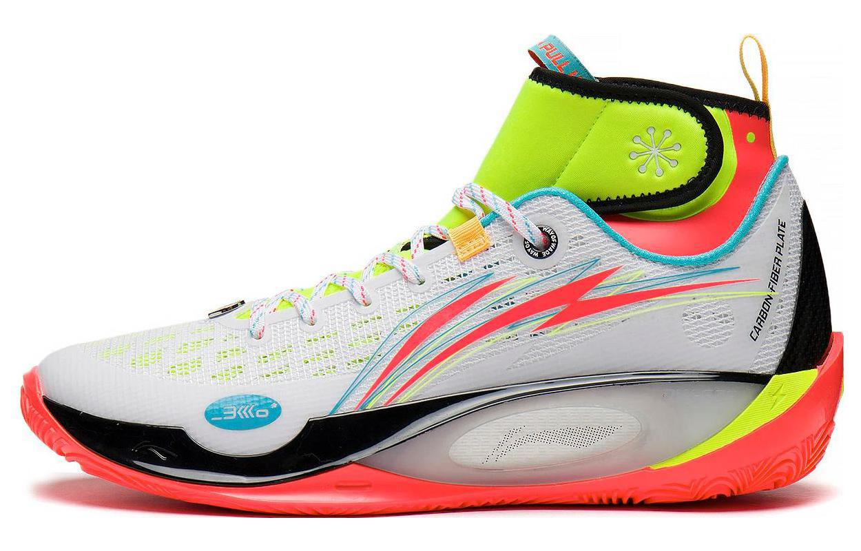 LiNing Li Ning 808 2 ULTRA Ultra shock-absorbing non-slip wear-resistant high-top basketball shoes men's white green red