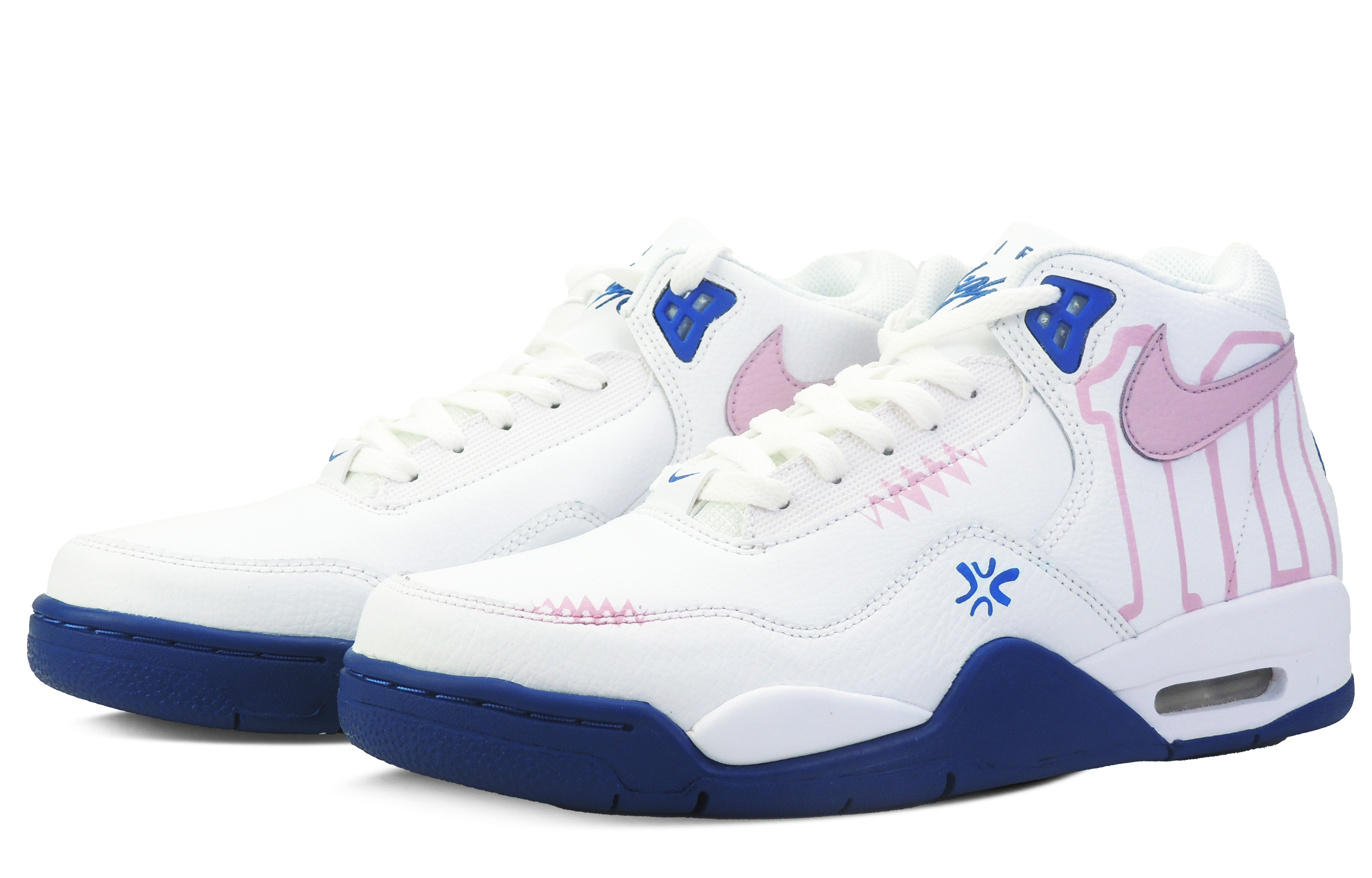 Nike Flight Legacy Slam Dunk, Akira Kaede Mid top Vintage Basketball Shoes Men’s Blue White Pink