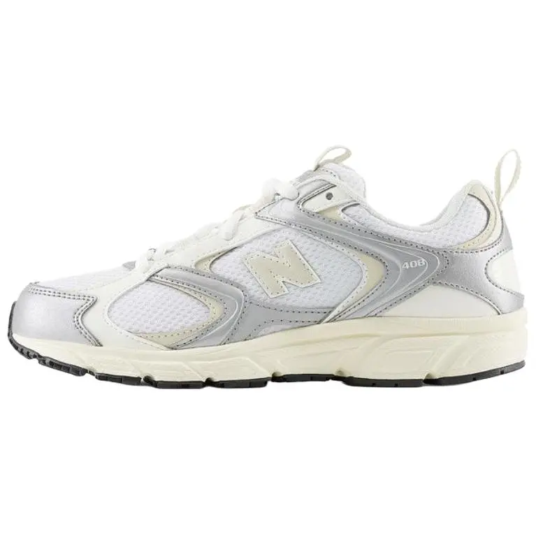 New Balance 408 Abrasion Resistant Low top Chunky Sneakers Unisex White Silver