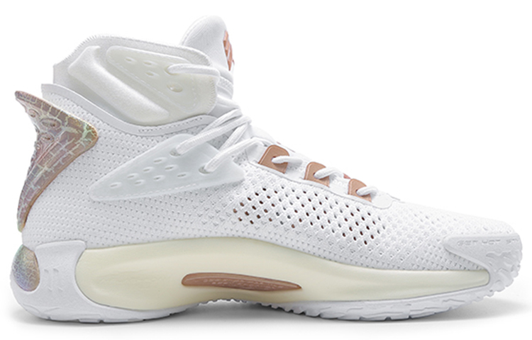 Anta Thompson KT5 Have Fun Fabric Slip Resistant Abrasion Resistant Support High top Basketball Shoes Men’s White Gold