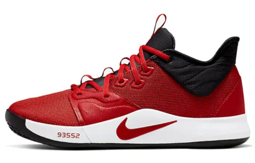 Nike PG 3 University Red Pickled Pepper 3 Paul George Lace-up Shock Absorbing Anti-Slip Low-top Practical Basketball Shoes Men's Red