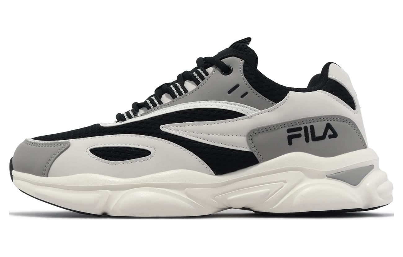 FILA Flamenco Mesh, Leather Low top Chunky Sneakers Men's Black White