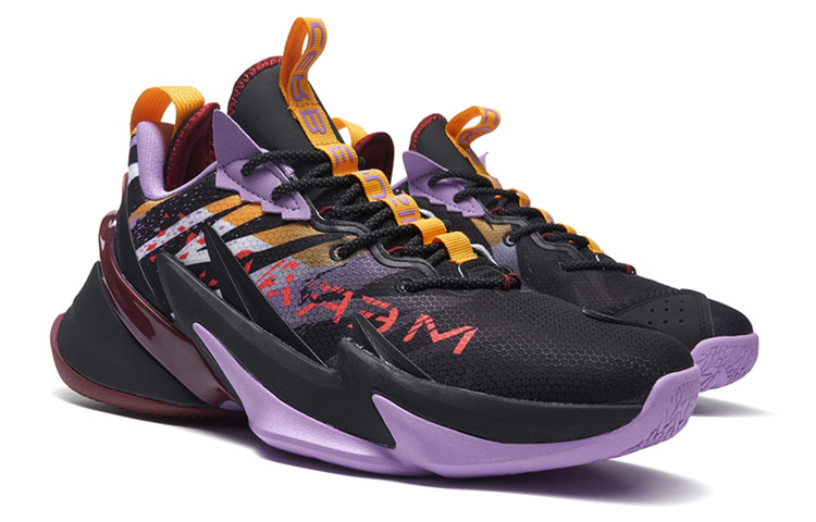 XTEP War Mastiff 2.0 Abrasion Resistant Slip Resistant Low top Basketball Shoes Men’s Black Purple