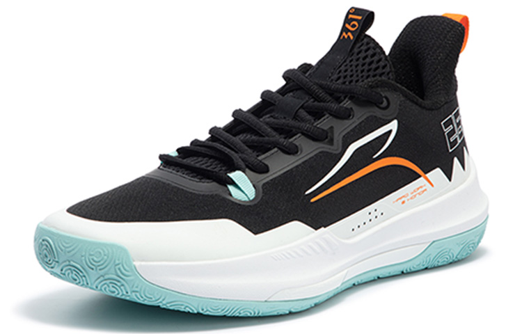 361° DVD Team Black White Game Ready Cushioning Slip Resistant Abrasion Resistant Breathable Low top Basketball Shoes