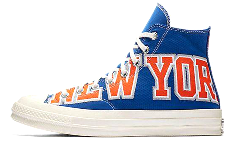 Converse 1970s New York Knicks high-top canvas shoes for men and women, blue