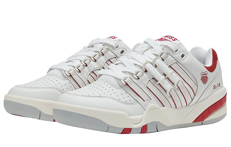 K·SWISS Si 18 Cow Leather Low top Tennis Shoes Women’s White Red
