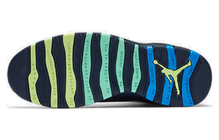Мужские кроссовки Jordan Air Jordan 10 Retro Rio (серый) — Серый / синий / зелёный — фото 6