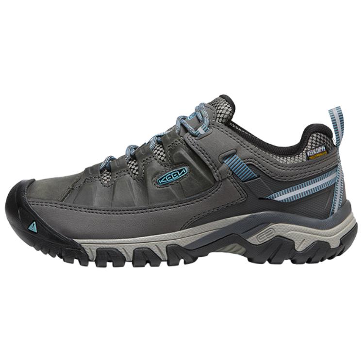 KEEN Targhee 3 WP Cushioning, Slip Resistant, Abrasion Resistant, Waterproof Low top Outdoor Shoes Unisex Gray Blue