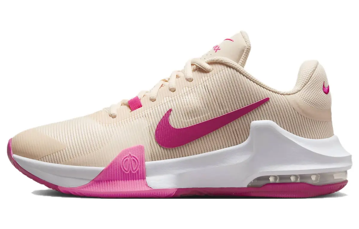 Nike Air Max Impact 4 Abrasion Resistant Abrasion Resistant Low top Basketball Shoes Men's Beige Pink