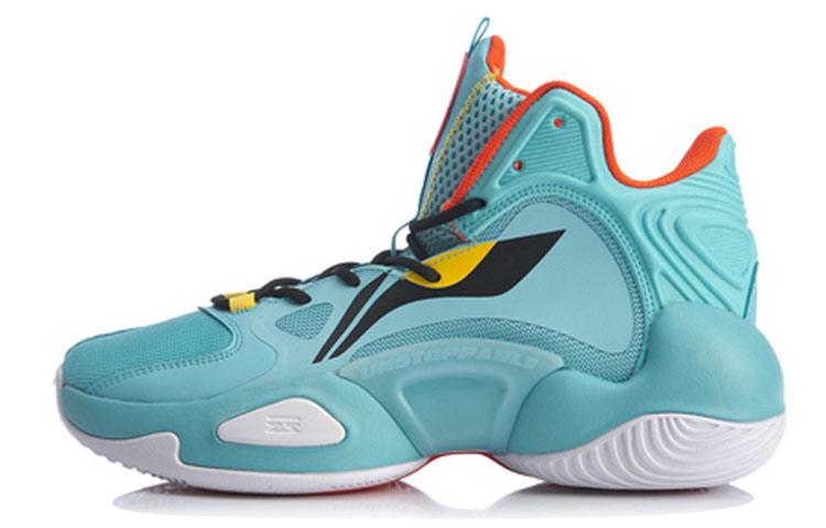 Li Ning Power 6 V2 Cushioning Slip Resistant Mid top Basketball Shoes Men’s Blue