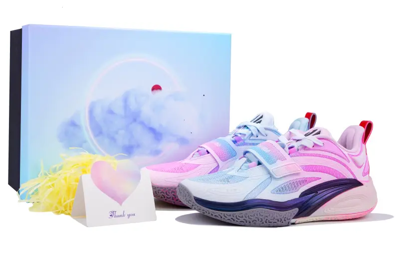 Anta KAI 1 Slip Resistant Abrasion Resistant Low top Nitrogen Technology Basketball Shoes Unisex Blue Pink Mismatched