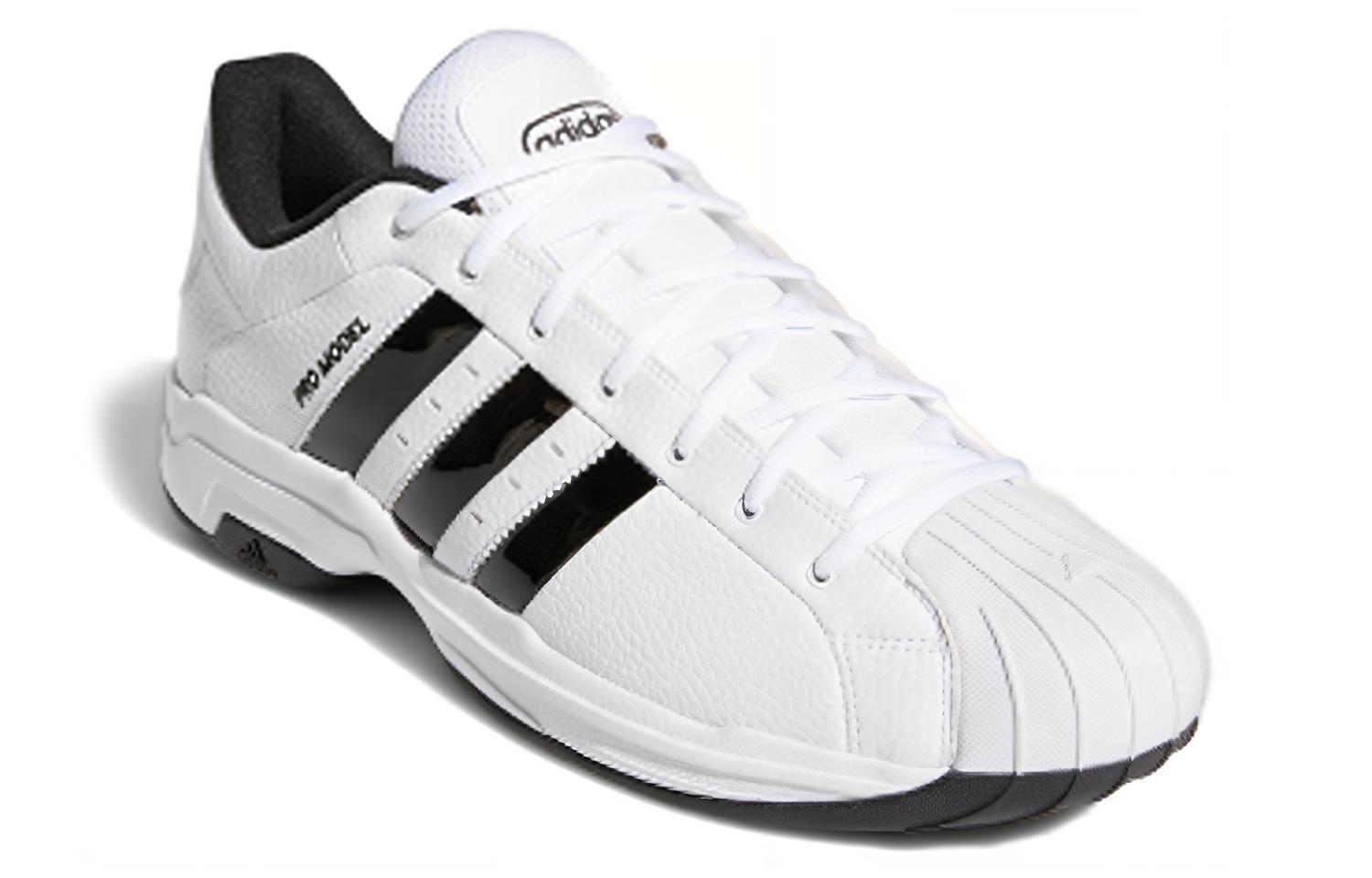 Мужские кроссовки adidas PRO Model 2G Low (белый / черный) — Белый / чёрный — фото 3