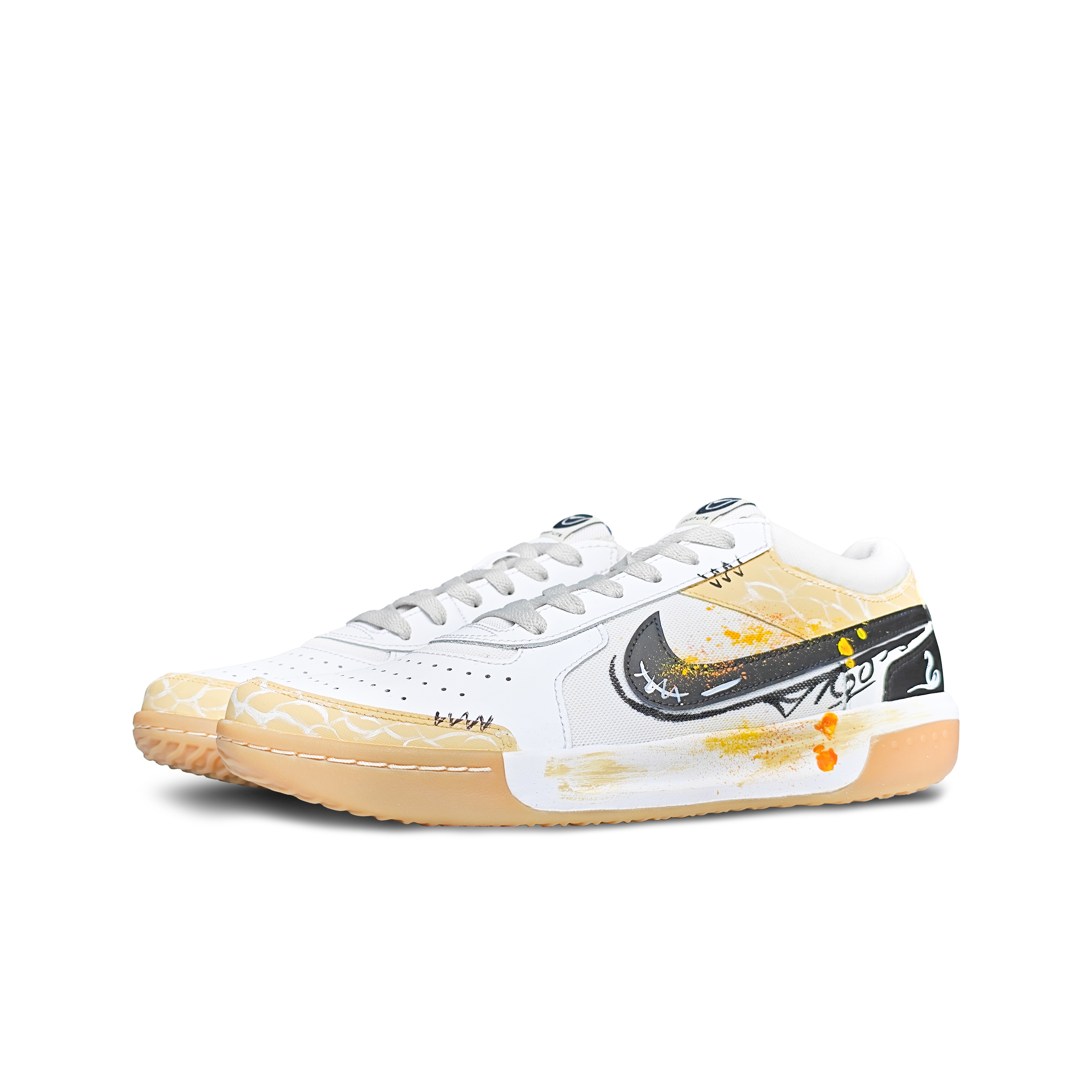 Nike Court Lite 3 Slip Resistant Abrasion Resistant Low top Tennis Shoes Men’s White Yellow