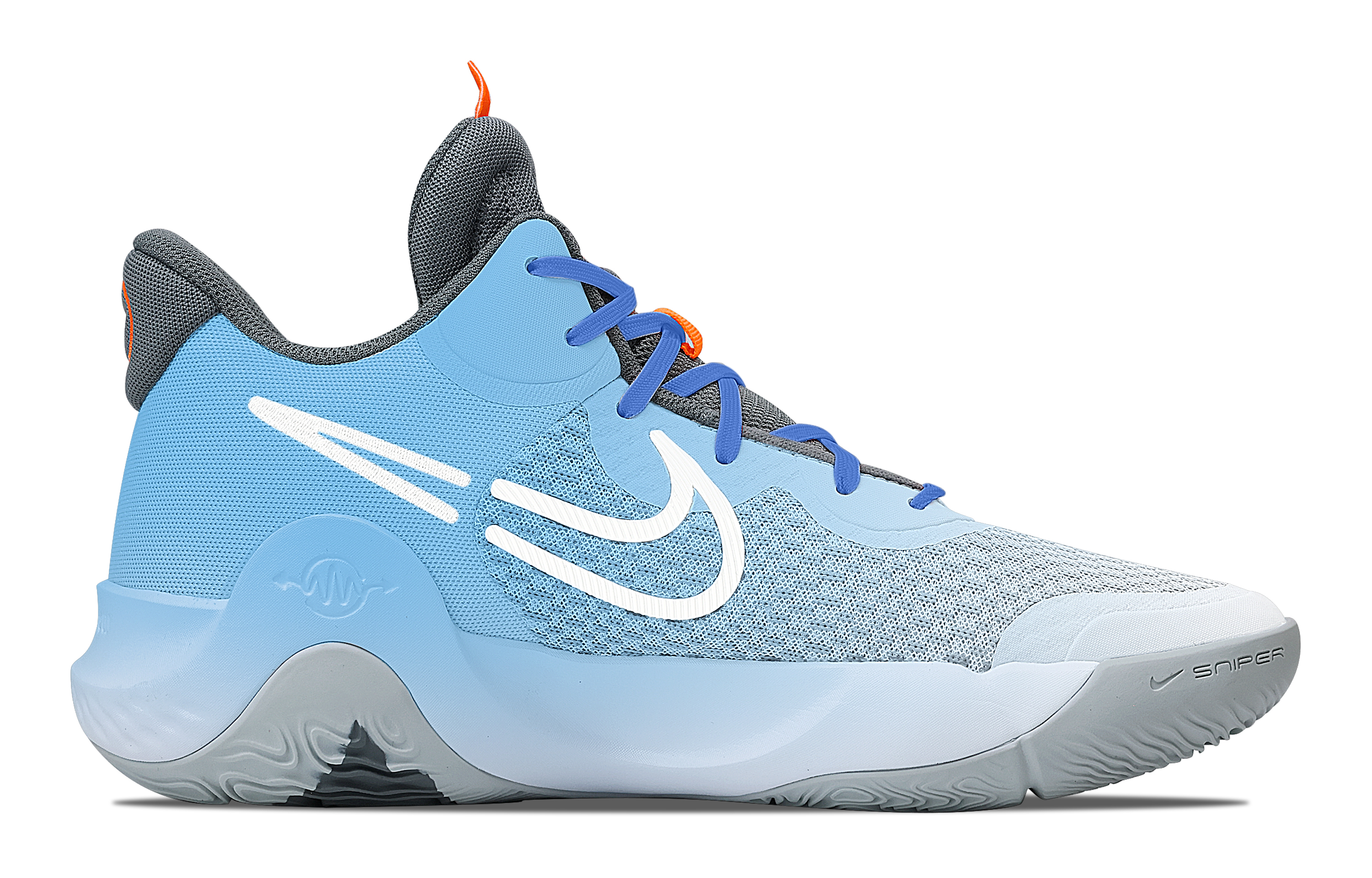 Nike KD Trey 5 IX Vibrant BlueTrack Abrasion Resistant Cushioning Mid top Basketball Shoes Unisex Gray Blue