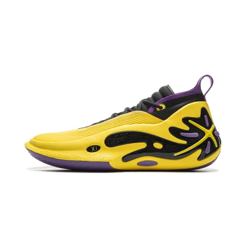 LiNing Li Ning wow11 Wade's Way11 Zijin Carbon Core Technology Stable Support Shock Absorption Anti-Slip Wear Resistance Lightweight Rebound Mid-top Basketball Shoes Men's Yellow Purple