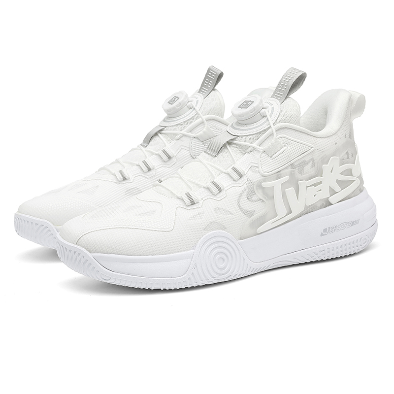 IVERSON Slip Resistant Abrasion Resistant Support Low top Basketball Shoes Unisex Air Force White