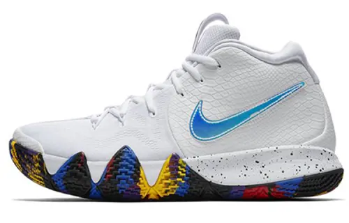 Nike Kyrie 4 NCAA Tournament' Irving 4 NCAA Tournament Comfortable round head Mesh shock-absorbing mid-top practical basketball shoes Men's jade white foreign version