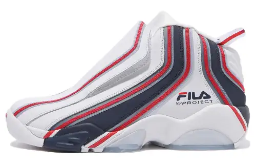 Y/Project x FILA Stackhouse 2 Stackhouse 2 High top Vintage Basketball Shoes Unisex White Red Korean Style