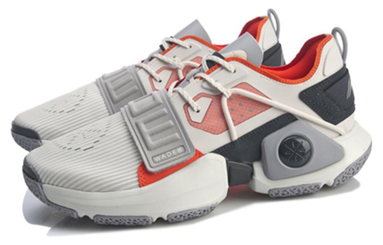 Li Ning Wowtr Cushioning Slip Resistant Abrasion Resistant Low top Basketball Shoes Men’s White Gray