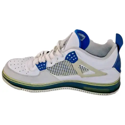 Jordan Air Jordan 1 Cushioning Slip Resistant Abrasion Resistant Low top Basketball Shoes Men's Blue White