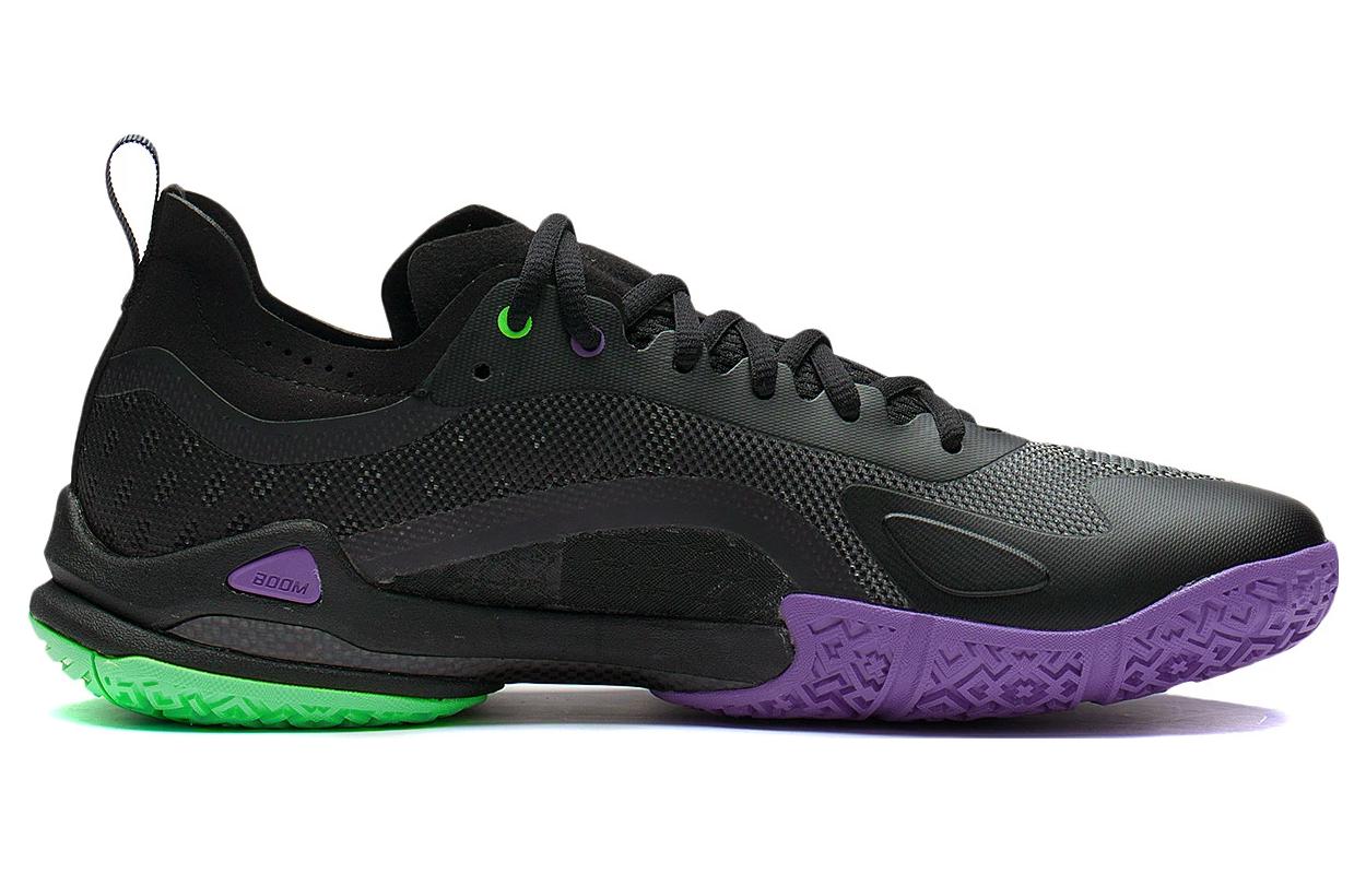 Li Ning Sprint Pro Cushioning Abrasion Resistant Low top Badminton Shoes Unisex Black Green